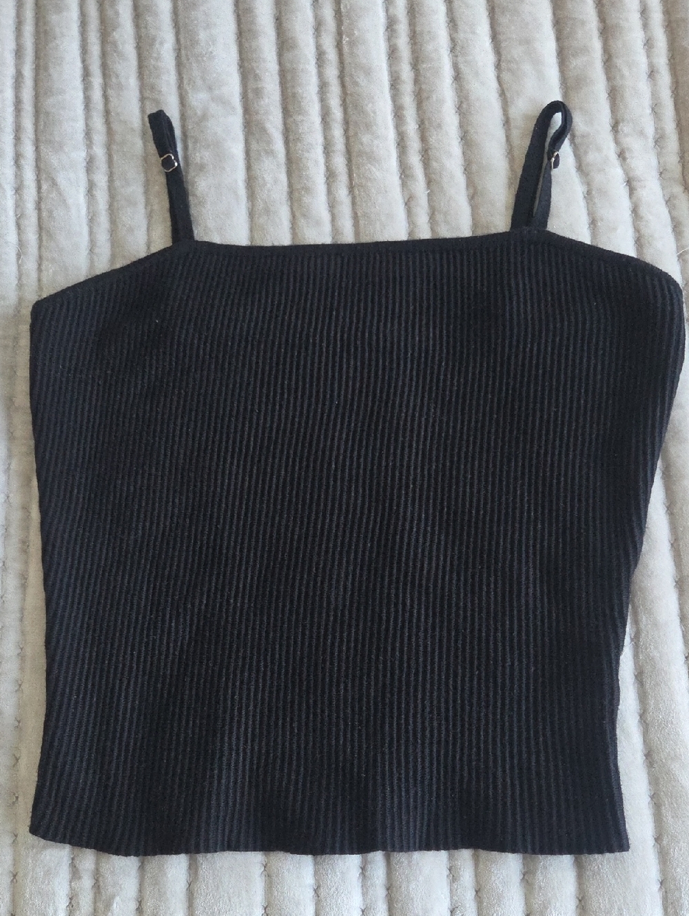 House of Harlow 1960 Black Ribbed Tank